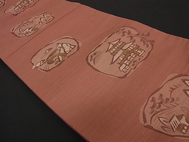 平和屋着物■六通柄袋帯 風景文 逸品 ga0780