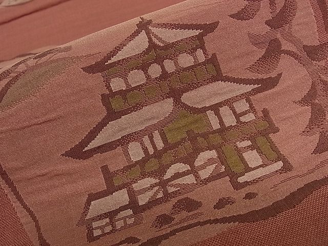 平和屋着物■六通柄袋帯 風景文 逸品 ga0780