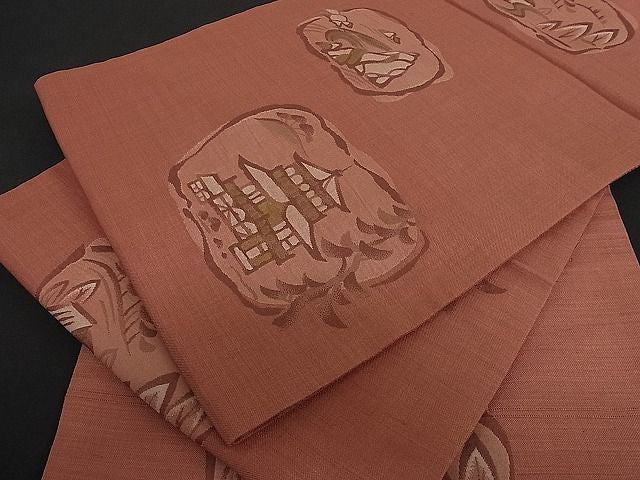平和屋着物■六通柄袋帯 風景文 逸品 ga0780