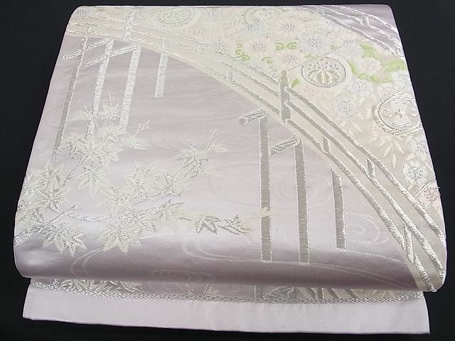 平和屋着物■六通柄袋帯 渡橋花唐草文 金銀糸 逸品 ga1072