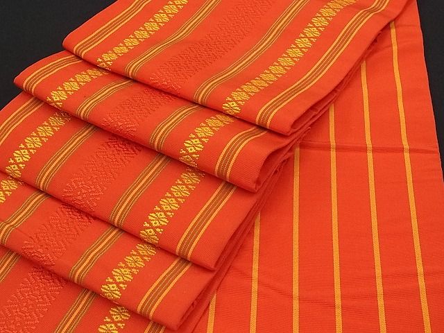 平和屋着物■本場筑前博多織　半幅帯　献上文　逸品　ga1170