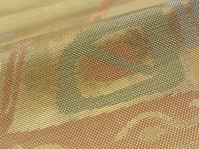 平和屋着物■六通柄袋帯 幾何学文様 金糸 逸品 ga1337