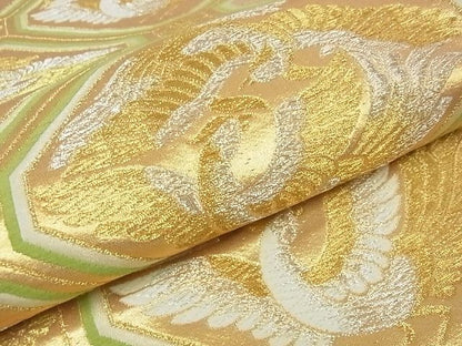 平和屋着物■六通柄袋帯 蜀江向かい鳳凰花文 金銀糸 逸品 ga1545