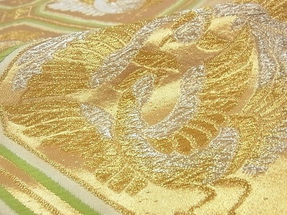 平和屋着物■六通柄袋帯 蜀江向かい鳳凰花文 金銀糸 逸品 ga1545