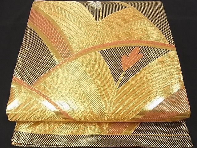 平和屋着物■佐賀錦 六通柄袋帯 松葉文 金銀糸 逸品 ga1572