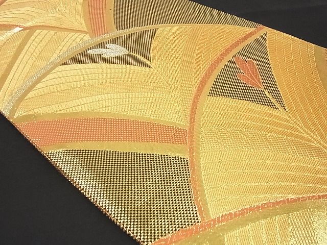 平和屋着物■佐賀錦 六通柄袋帯 松葉文 金銀糸 逸品 ga1572