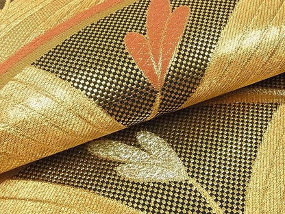 平和屋着物■佐賀錦 六通柄袋帯 松葉文 金銀糸 逸品 ga1572