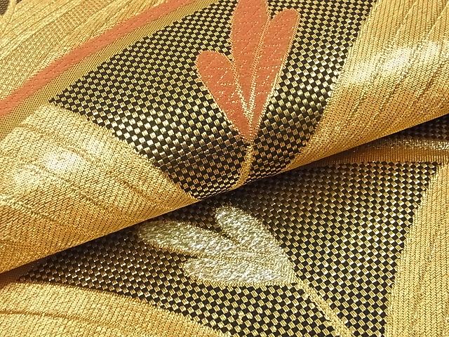 平和屋着物■佐賀錦 六通柄袋帯 松葉文 金銀糸 逸品 ga1572