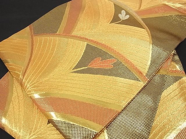 平和屋着物■佐賀錦 六通柄袋帯 松葉文 金銀糸 逸品 ga1572