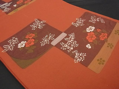 平和屋着物■六通柄袋帯 雲母 色紙草花文 逸品 ga1601