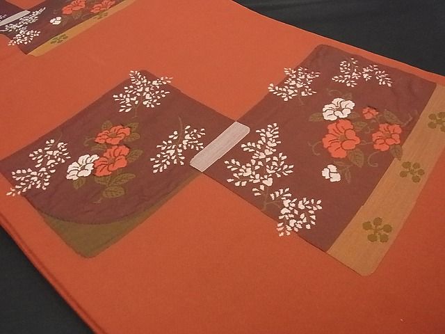 平和屋着物■六通柄袋帯 雲母 色紙草花文 逸品 ga1601