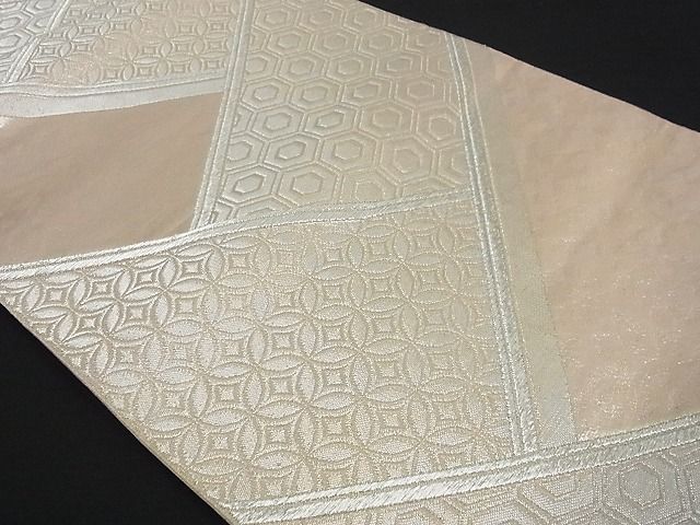 平和屋着物■六通柄袋帯 檜垣吉祥文 銀糸 逸品 ga1617