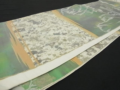 平和屋着物■六通柄袋帯 風景霞文 金糸 引箔 逸品 ga1618