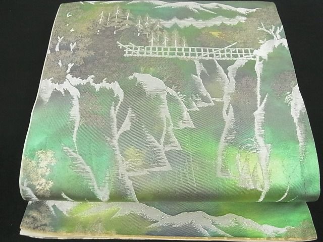 平和屋着物■六通柄袋帯 風景霞文 金糸 引箔 逸品 ga1618
