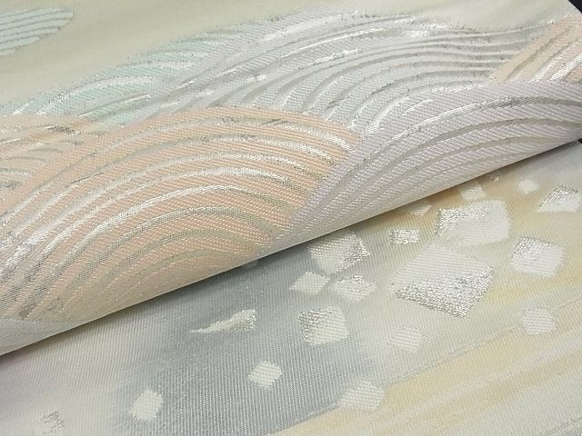 平和屋着物■六通柄袋帯 立波箔散らし文 銀糸 逸品 ga1622