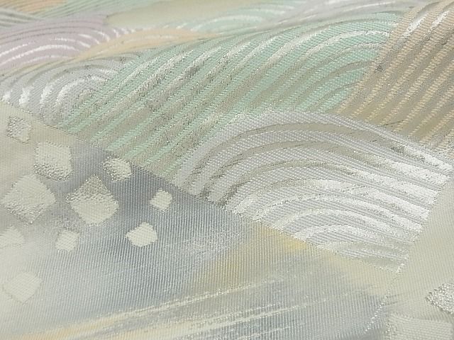 平和屋着物■六通柄袋帯 立波箔散らし文 銀糸 逸品 ga1622
