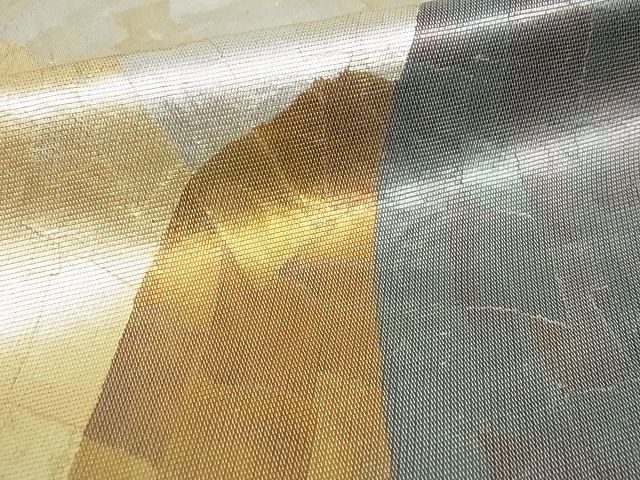平和屋着物■全通柄袋帯　重ね山文　金銀彩　逸品　ga1635