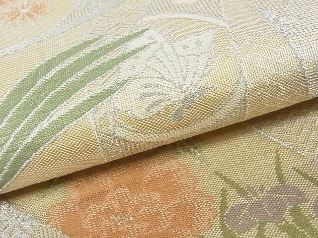 平和屋着物■佐賀錦　六通柄袋帯　吉祥花鳥文　金銀糸　逸品　ga1639
