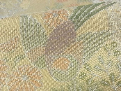 平和屋着物■佐賀錦　六通柄袋帯　吉祥花鳥文　金銀糸　逸品　ga1639