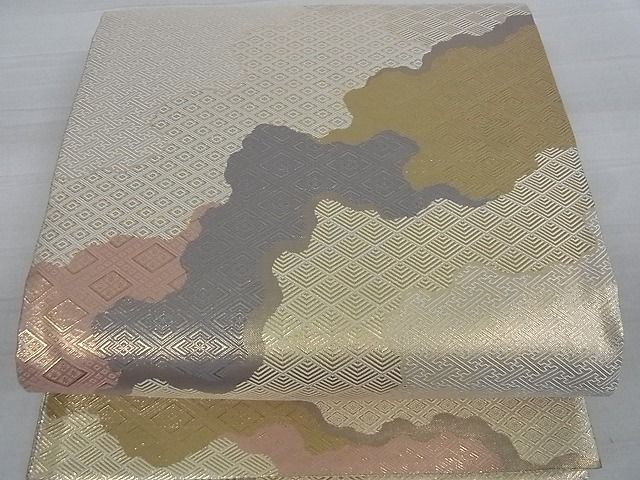 平和屋着物■佐賀錦 六通柄袋帯 道長吉祥花文 金糸 逸品 ga1738