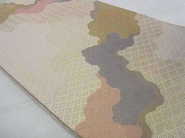 平和屋着物■佐賀錦 六通柄袋帯 道長吉祥花文 金糸 逸品 ga1738