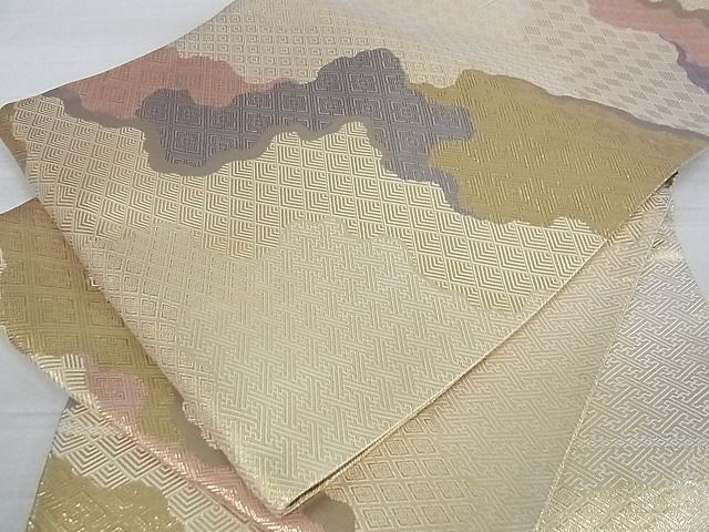 平和屋着物■佐賀錦 六通柄袋帯 道長吉祥花文 金糸 逸品 ga1738