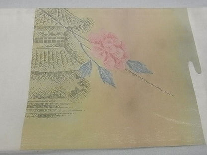 平和屋着物■九寸名古屋帯 風景花文 金銀糸 逸品 ga1739