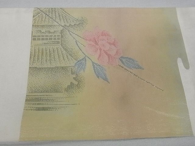 平和屋着物■九寸名古屋帯 風景花文 金銀糸 逸品 ga1739