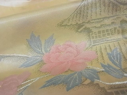 平和屋着物■九寸名古屋帯 風景花文 金銀糸 逸品 ga1739
