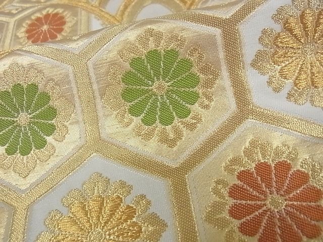平和屋着物■六通柄袋帯 みかげ 吉祥花文 金糸 逸品 ga1747