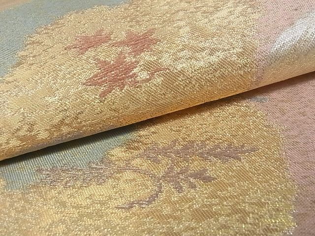 平和屋着物■六通柄袋帯 玉かずら 詩仙道長文 金糸 逸品 ga1750