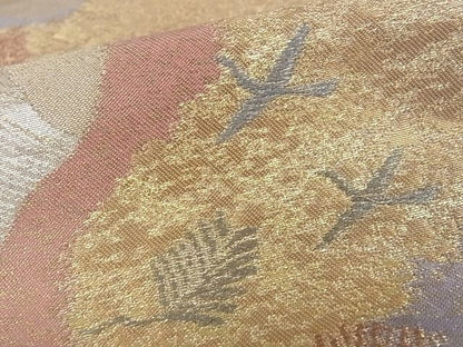 平和屋着物■六通柄袋帯 玉かずら 詩仙道長文 金糸 逸品 ga1750