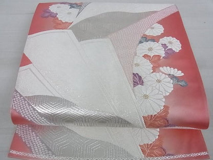 平和屋着物■六通柄袋帯　吉祥花文　金銀糸　逸品　ga1789