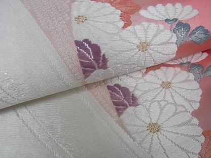 平和屋着物■六通柄袋帯　吉祥花文　金銀糸　逸品　ga1789