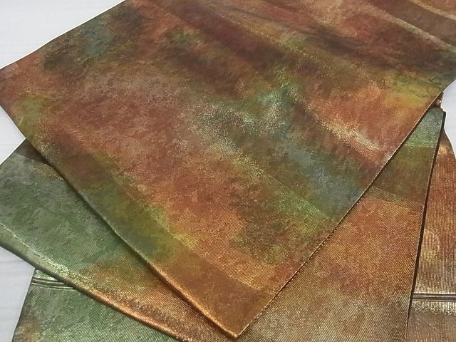 平和屋着物■六通柄袋帯　霞文　引箔　逸品　ga1820