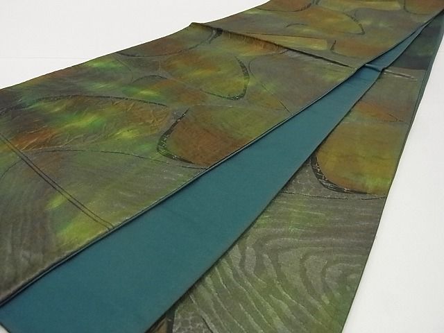 平和屋着物■六通柄袋帯 ふくれ織 流水文 逸品 ga2181