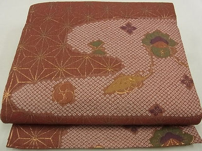 平和屋着物■六通柄袋帯 エ霞宝尽くし文 金糸 逸品 ga2241