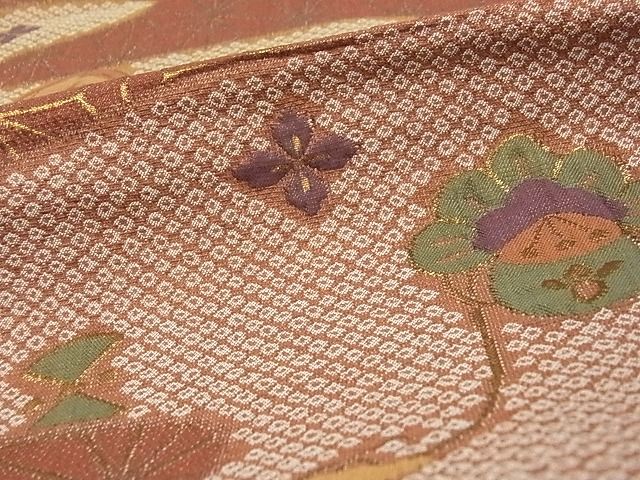 平和屋着物■六通柄袋帯 エ霞宝尽くし文 金糸 逸品 ga2241