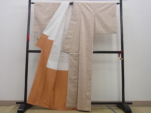 平和屋着物■上質な紬　毘沙門亀甲　逸品　n-gh0681