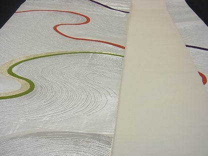 平和屋着物■六通柄袋帯 流水文 銀糸 逸品 n-gh0878