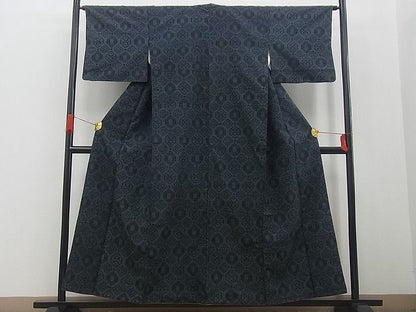 平和屋着物■上質な紬　吉祥亀甲文　逸品　n-gh1180
