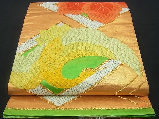 平和屋着物■六通柄袋帯 唐織 飛鶴桐文 金銀糸 逸品 n-gh1632