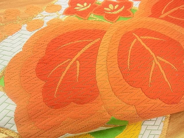 平和屋着物■六通柄袋帯 唐織 飛鶴桐文 金銀糸 逸品 n-gh1632