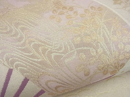 平和屋着物■六通柄袋帯 扇面御所解文 金糸 逸品 n-gh1657