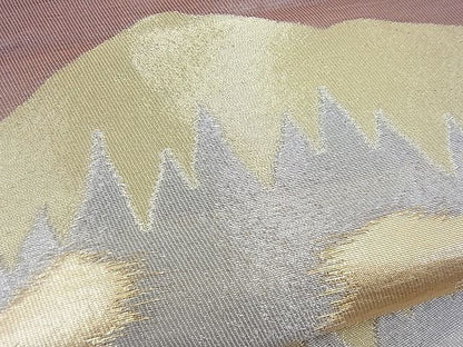 平和屋着物■六通柄袋帯 遠山樹林文 金銀糸 逸品 n-gh1658