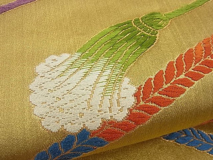 平和屋着物■西陣 六通柄袋帯 唐織 紐文 金糸 逸品 n-gh1660