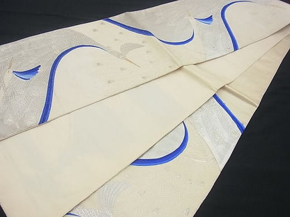 平和屋着物■六通柄袋帯 唐織 孔雀文 金銀糸 逸品 n-gh1662