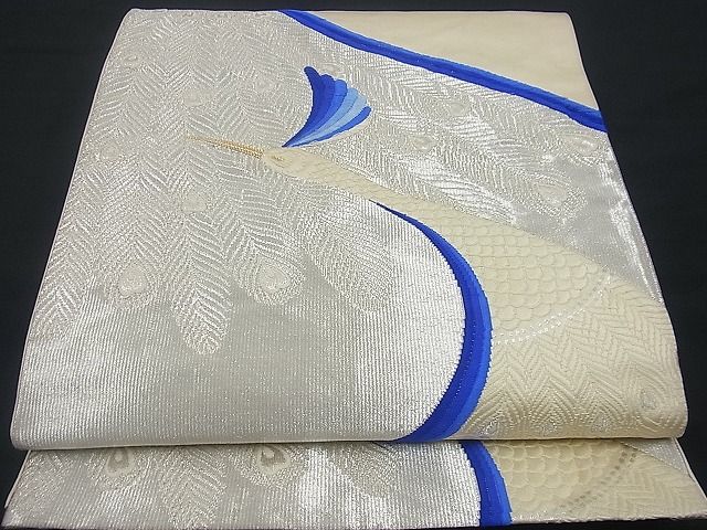 平和屋着物■六通柄袋帯 唐織 孔雀文 金銀糸 逸品 n-gh1662