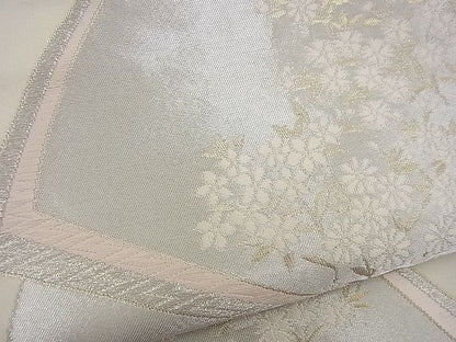 平和屋着物■西陣 六通柄袋帯 唐織 地紙草花文 金銀糸 逸品 n-gh1673