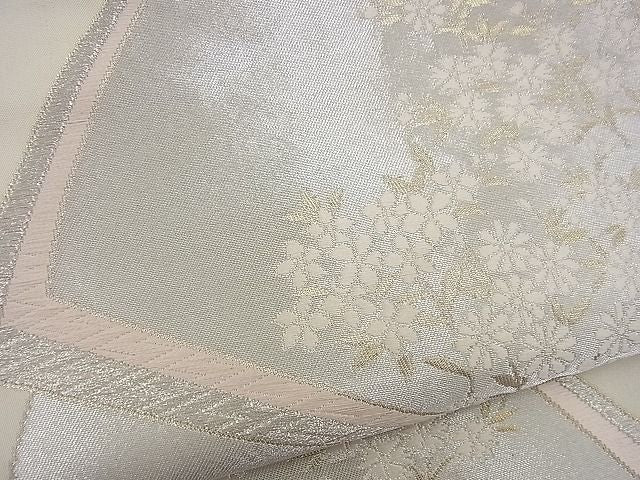 平和屋着物■西陣 六通柄袋帯 唐織 地紙草花文 金銀糸 逸品 n-gh1673